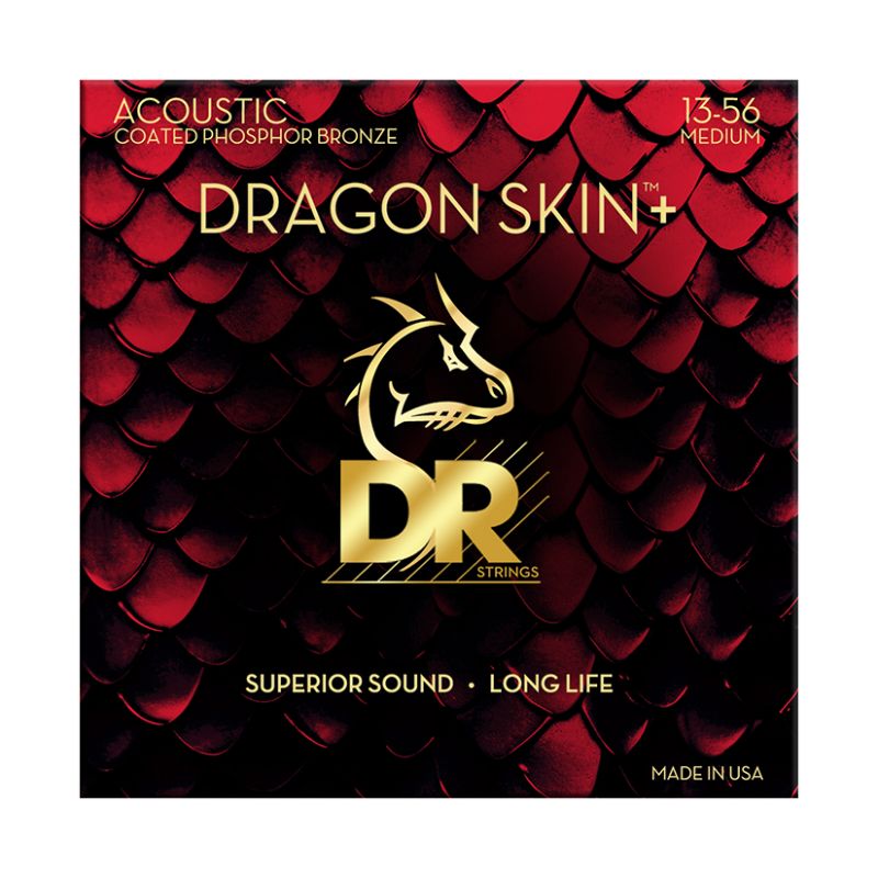 Набор струн DR Strings DRAGON SKIN+ Acoustic Phosphor Bronze - Medium (13-56)
